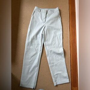 Aritzia Babaton Light Blue faux Leather straight leg pants